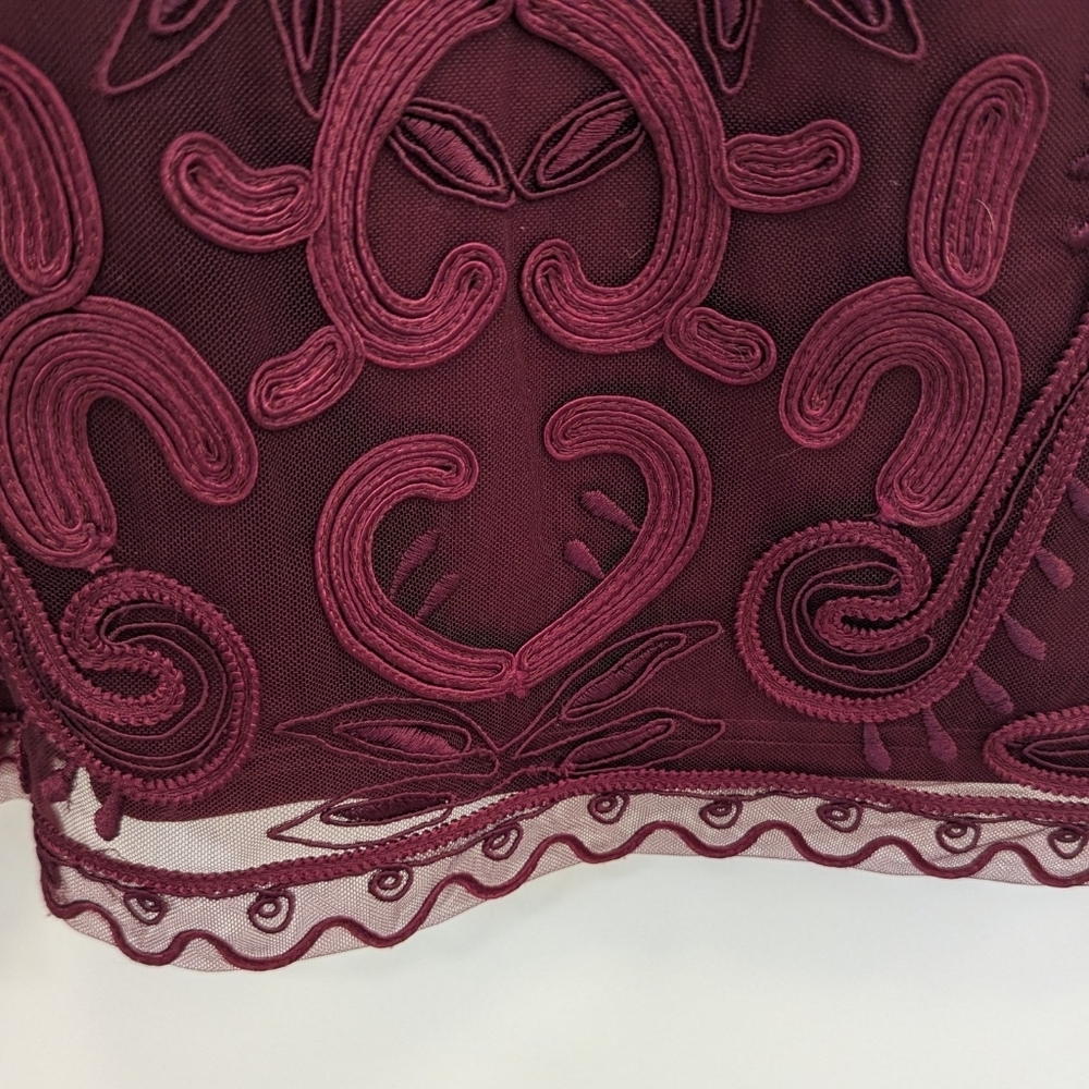 Burgundy Lace Bodycon Dress Small Cocktail Wedding Guest Holiday - Picture 4 of 6
